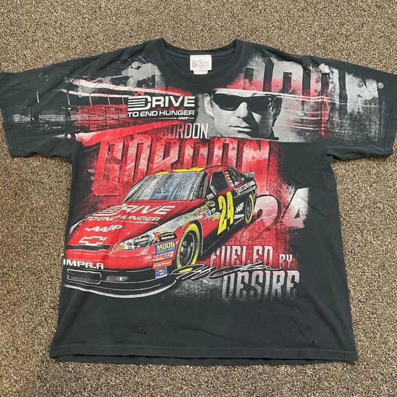 Chase Authentics Other - Chase Authentics Jeff Gordon NASCAR T-Shirt XL Black All Over Print Distressed